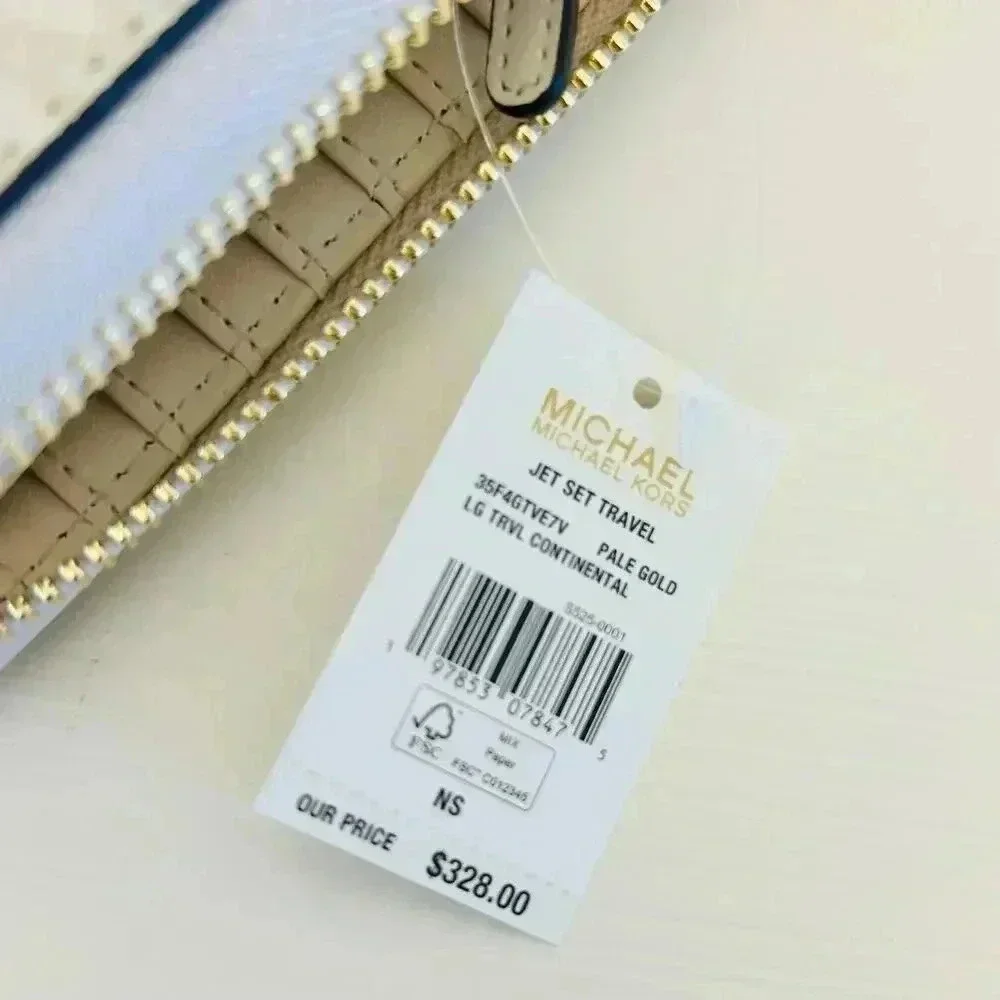 Michael Kors Purse & Wallet Sheila Large Signature & Metallic Tote Bag Pale gold - Picture 10 of 12